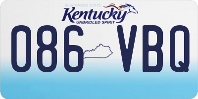 KY license plate 086VBQ