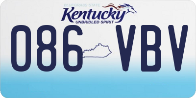 KY license plate 086VBV