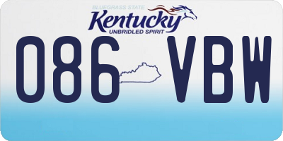 KY license plate 086VBW