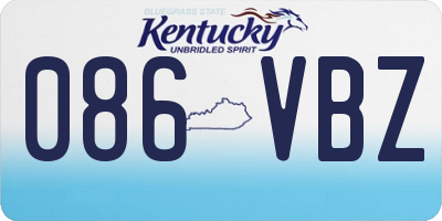 KY license plate 086VBZ