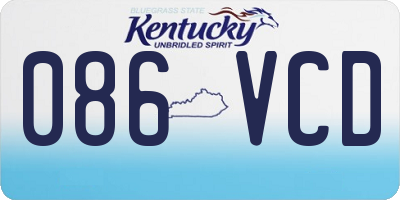 KY license plate 086VCD