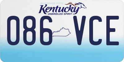 KY license plate 086VCE