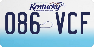 KY license plate 086VCF