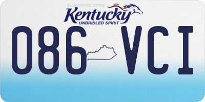 KY license plate 086VCI