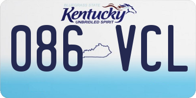 KY license plate 086VCL