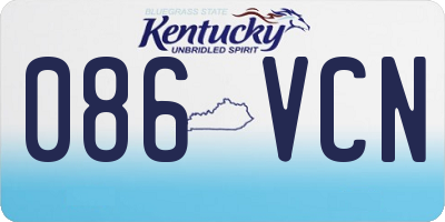 KY license plate 086VCN