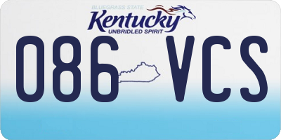KY license plate 086VCS