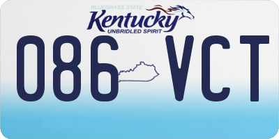 KY license plate 086VCT