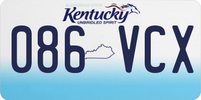 KY license plate 086VCX