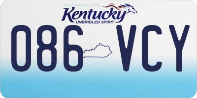 KY license plate 086VCY