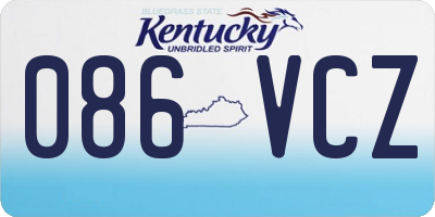 KY license plate 086VCZ