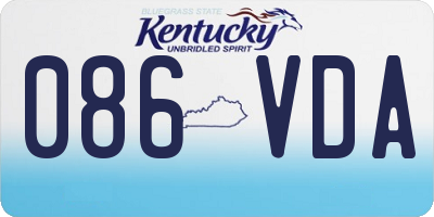 KY license plate 086VDA