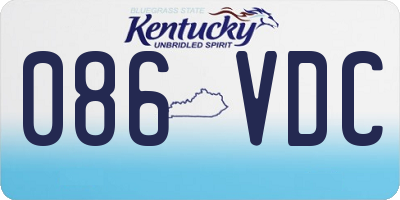 KY license plate 086VDC