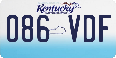 KY license plate 086VDF