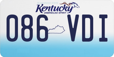 KY license plate 086VDI