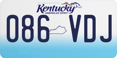 KY license plate 086VDJ