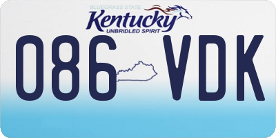 KY license plate 086VDK