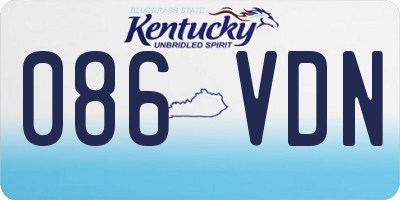 KY license plate 086VDN