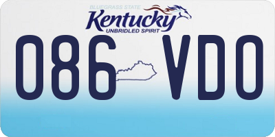 KY license plate 086VDO