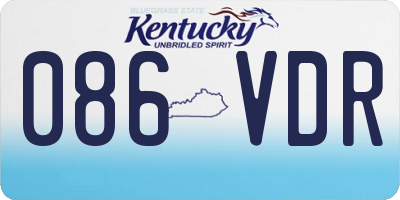 KY license plate 086VDR