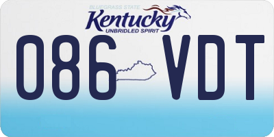 KY license plate 086VDT