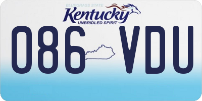 KY license plate 086VDU