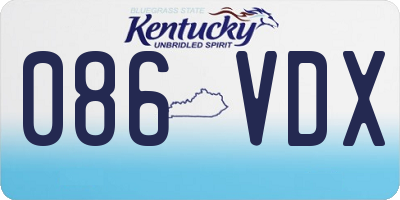 KY license plate 086VDX