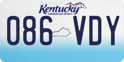KY license plate 086VDY