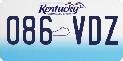 KY license plate 086VDZ