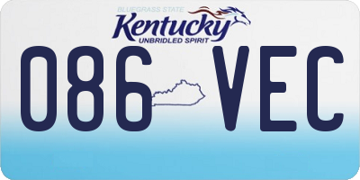 KY license plate 086VEC