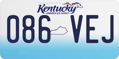KY license plate 086VEJ