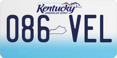 KY license plate 086VEL
