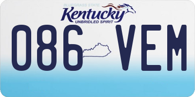 KY license plate 086VEM