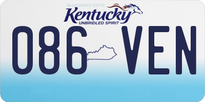 KY license plate 086VEN