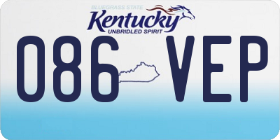KY license plate 086VEP