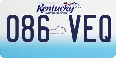 KY license plate 086VEQ