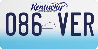 KY license plate 086VER