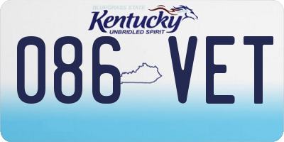KY license plate 086VET
