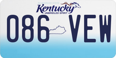 KY license plate 086VEW