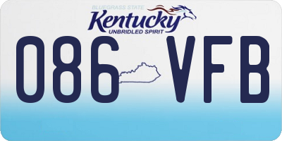 KY license plate 086VFB