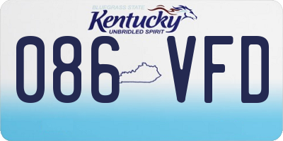 KY license plate 086VFD