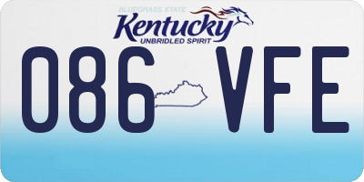 KY license plate 086VFE