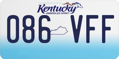 KY license plate 086VFF