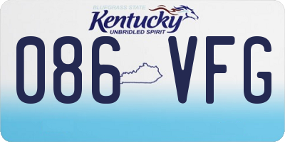KY license plate 086VFG