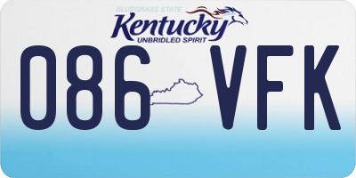KY license plate 086VFK