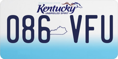 KY license plate 086VFU