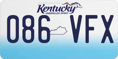 KY license plate 086VFX
