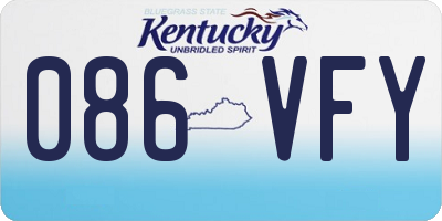 KY license plate 086VFY