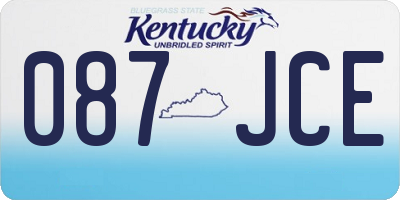 KY license plate 087JCE