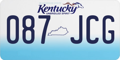 KY license plate 087JCG